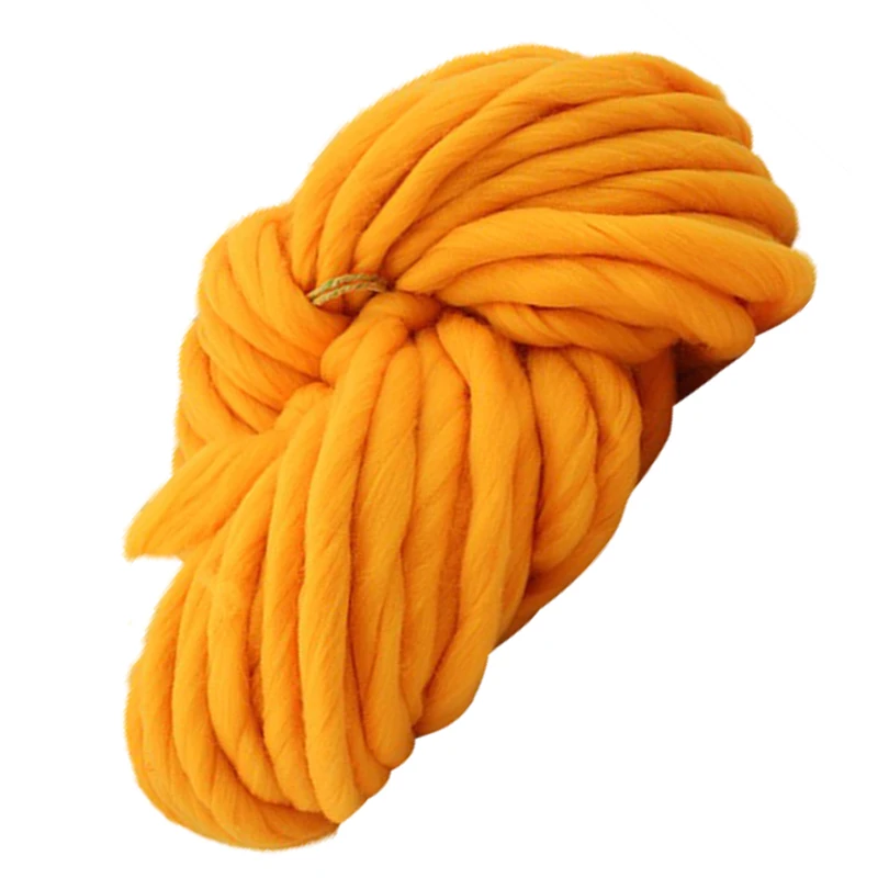Супер толстая крученая пряжа мягкие шерстяные вязанные вязальная пряжа для ниток вязаная шапка(желтый) диаметр линии около 10-13 мм