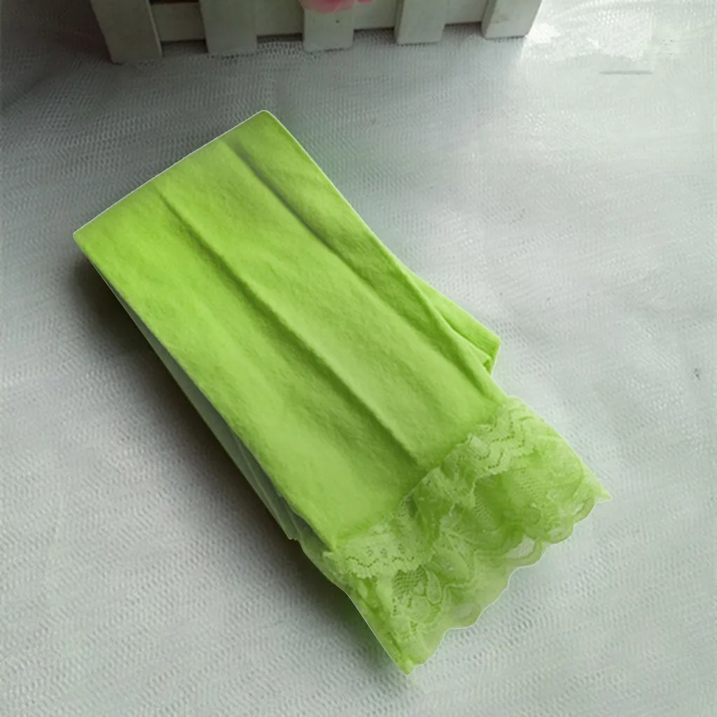 Детские леггинсы для девочек, летние эластичные кружевные леггинсы, обтягивающие хлопковые брюки-Капри, яркие цвета, модная одежда для девочек - Цвет: Mint Green