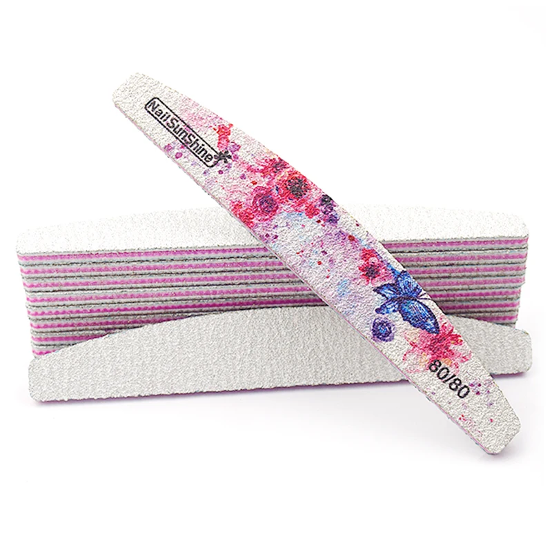 

10pcs New Nail File Flower Printed Nail buffer Block Colorful Professional lime per unghle nail file set 80/80 Lime Nail instrum
