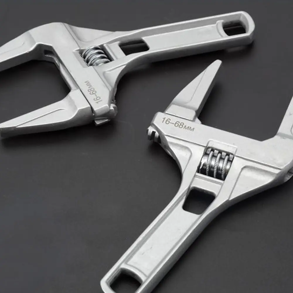 

Aluminum Alloy Multifunctional Adjustable Bathroom Wrench Universal Spanner with Large Opening Hand Tools Maximum 68mm Diameter