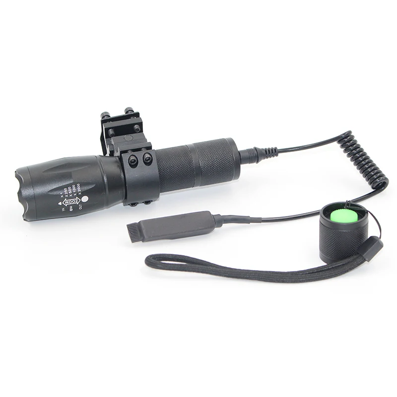 Litwod Z50 CREE XM-L T6 светодиодный тактический светильник-вспышка 5000лм, фонарь с зумом для охоты, светильник+ аккумулятор+ пульт дистанционного управления+ зарядное устройство+ крепление для пистолета
