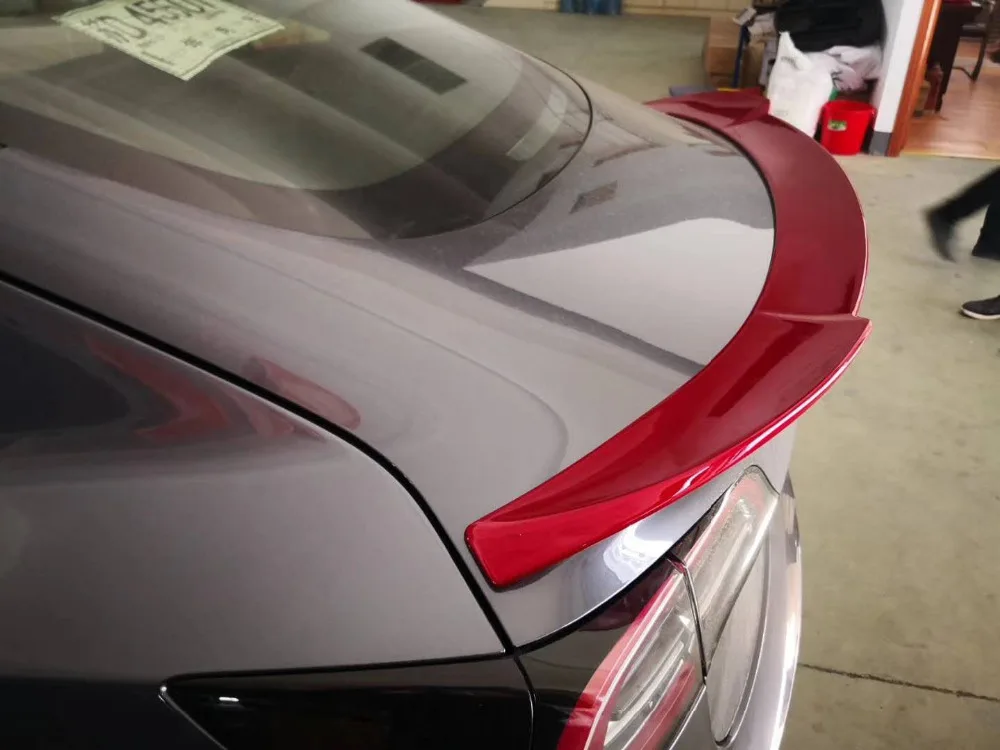 

For Tesla Model 3 2017 2018 2019 Auto High Quality ABS Plastic Unpainted Color Rear Trunk Boot Wing Spoiler Car Accessories