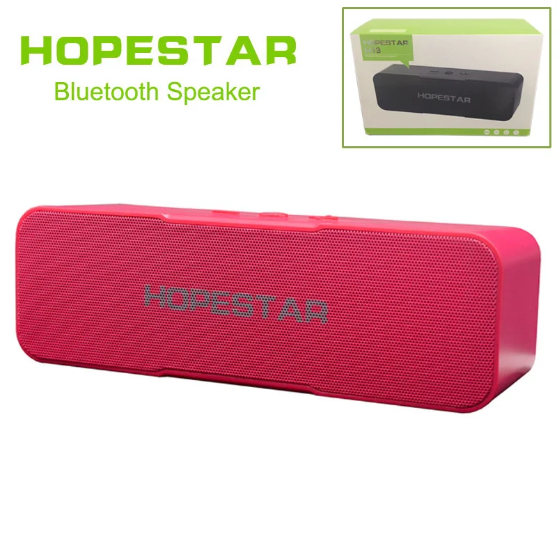 HOPESTAR H13 Bluetooth динамик беспроводной сабвуфер двойной бас стерео Поддержка USB TF AUX FM с зарядным устройством для телефона - Цвет: pink with package