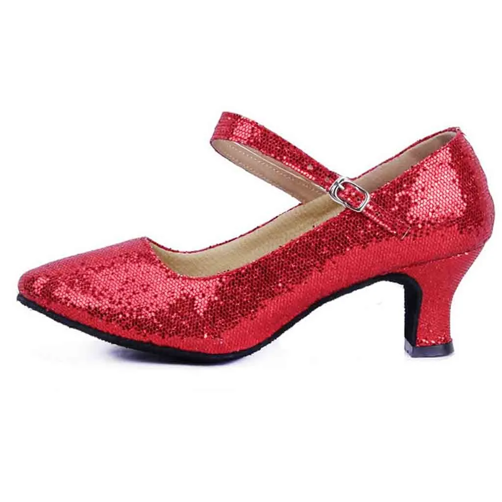 Женские туфли на каблуке; Туфли на квадратном каблуке; цвет красный, серебристый; женские свадебные модельные туфли с блестками; роскошная дизайнерская обувь для женщин;# XTN
