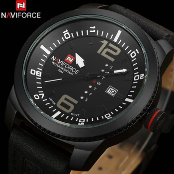 

NAVIFORCE Men's Watches 2016 New Arrival Casual Business Wrist Watches Leather Quartz Luminous Watch 30M Water Resistant Relojes