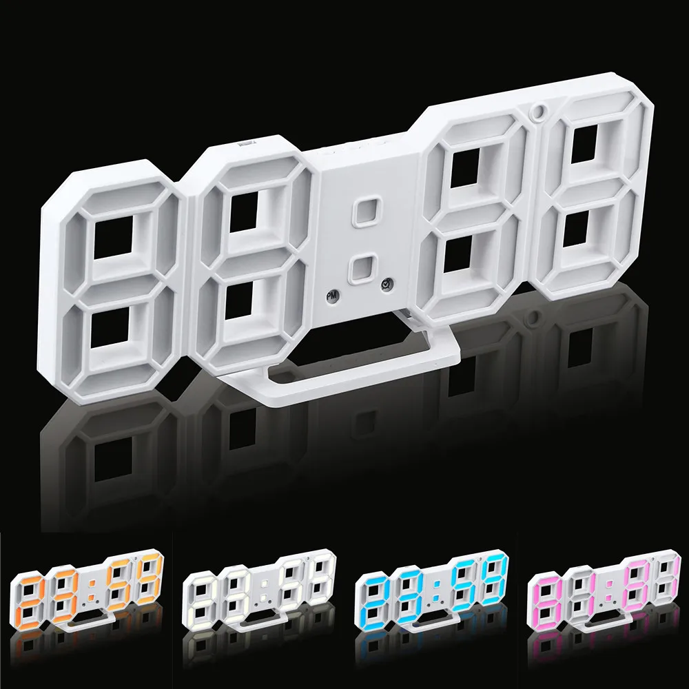 

Practical Alarm Clock Table Desk Night Wall Digital LED Digital Clocks Watch 24/12 Hour Display Despertador Bluetooth