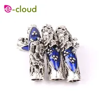 5 шт./лот Серебряный Spacer Волосы Заплетены красочные Dreadlock бисера манжеты 8 мм отверстие клип Micro Кольца трубки для плетения прически инструмент