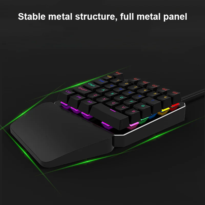 

2019 Hot Singlehanded Wired Gaming Keyboard LED Backlight 35 Keys Keypad for Dota OW PUBG Game For DOY