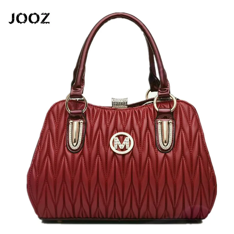

JOOZ 2017 Luxury Tote Women Leather Handbags Ladies Party Shoulder Bags Fashion Diamonds Top-Handle Bags Versatile High Quality
