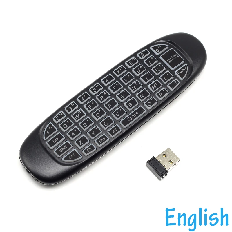 [100pcs/lot] C120 RGB Backlit 2.4G Mini Wireless Keyboard Gyroscope Air Mouse for Android TV Box PC / Projectors Laptops | Компьютеры и