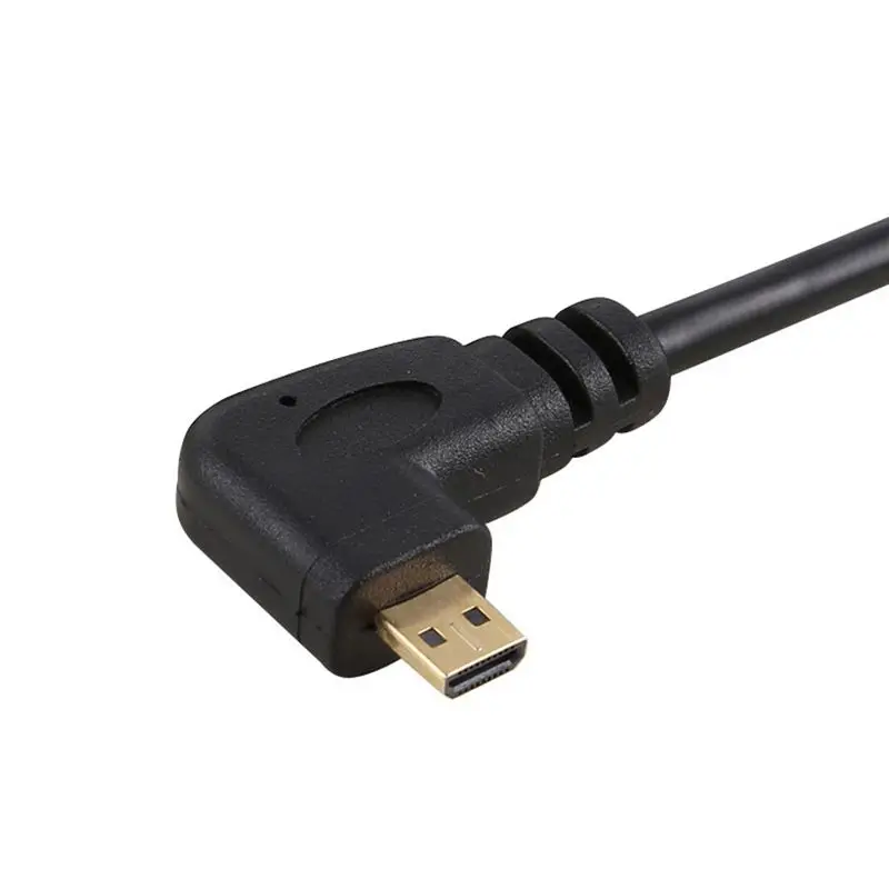 Левый Угловой Micro-HDMI к HDMI Мужской кабель растягивается длина для камер