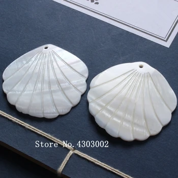 

100pcs/lot 48mm Natural White Fan Mother of Pearl shell for DIY Jewelry Fan MOP Pearl shell For Earrings