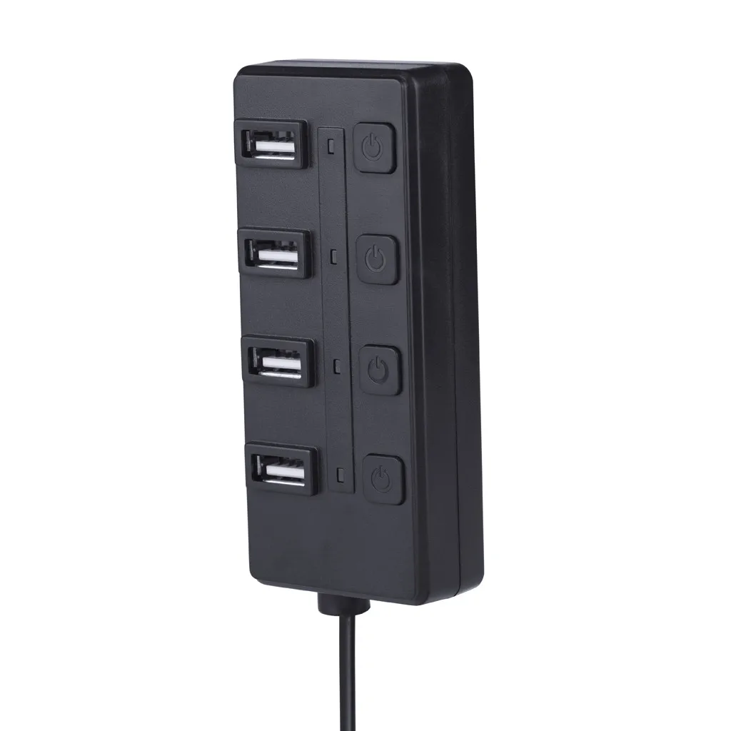 Ouhaobin 4 Порты и разъёмы USB2.0 проводной Длина 60 см Hi-speed 480 Мбит/с концентратор с вкл/выключатель светодиодный для планшета USB2.0 концентратор Прямая YE4.16