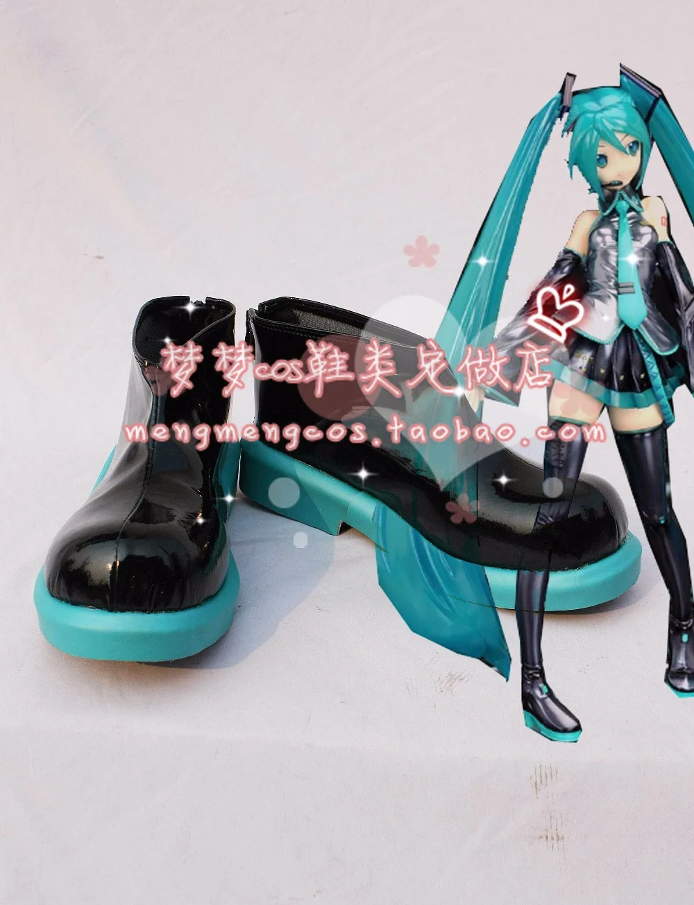 Vocaloid Hatsune Мику обувь для маскарада Сапоги и ботинки для девочек индивидуальный заказ 1119