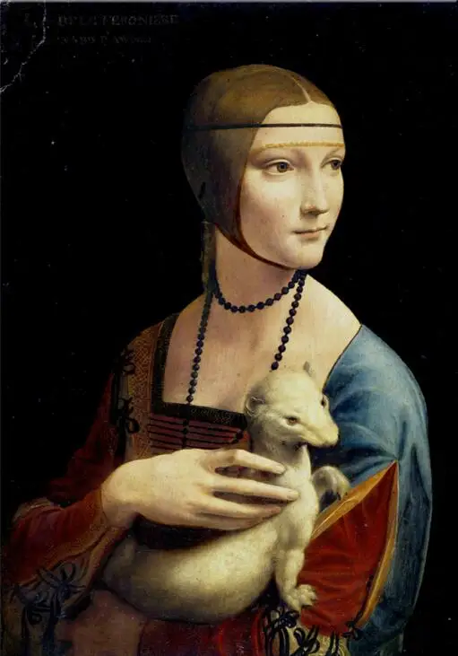 Леди с Ermine знаменитой репродукции картин произведение искусства Leonardo Da Vinci холст художественные принты классическое искусство домашний декор - Цвет: PC7864