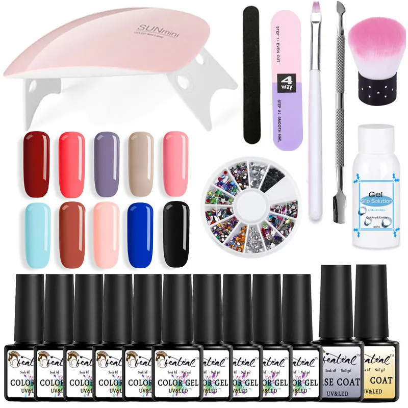 

Gel Nail Set 6w SUNX Mini UV LED Lamp Dryer With Nail Gel Polish Kit Soak Off Manicure Set Gel Nail Polish For Nail Art Tools