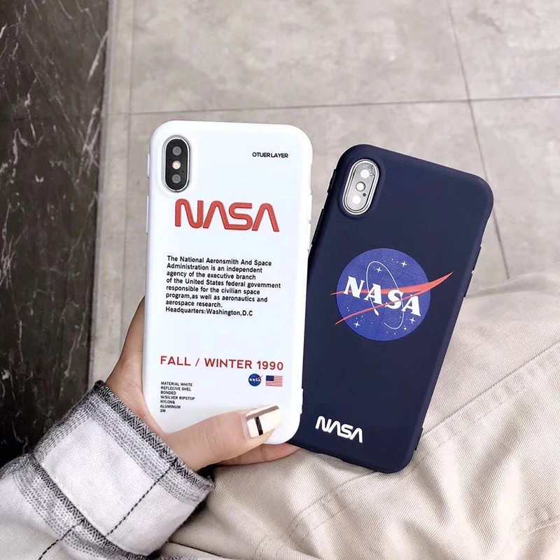 

GYKZ Hot American Trend Astronaut Space Phone Case For iPhone 7 XS MAX XR X 6 6s 8 Plus White Soft Silicone Back Cover Coque
