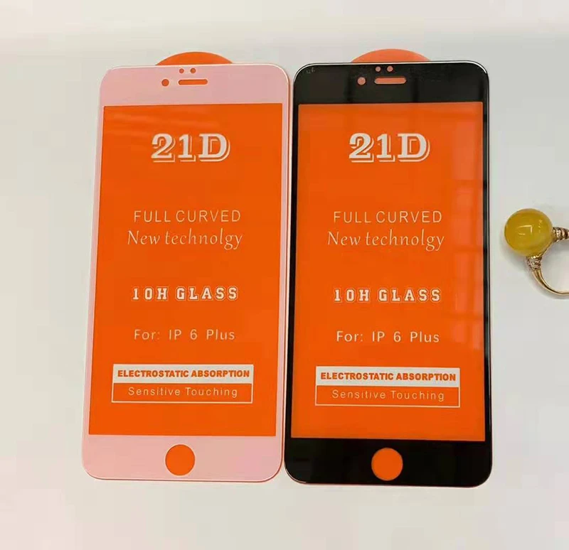 50pcs 21D Full Cover Screen Protector Tempered Glass For iPhone 11 Pro Max XS XR X 8 7 6 6S Plus Printing Guard Film With New Package