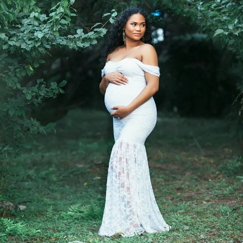 

Maternity Photography Props Vestidos For Pregnant Women Maxi Dress Shoulderless Maternity Dresses For Photo Shoot Pregnancy