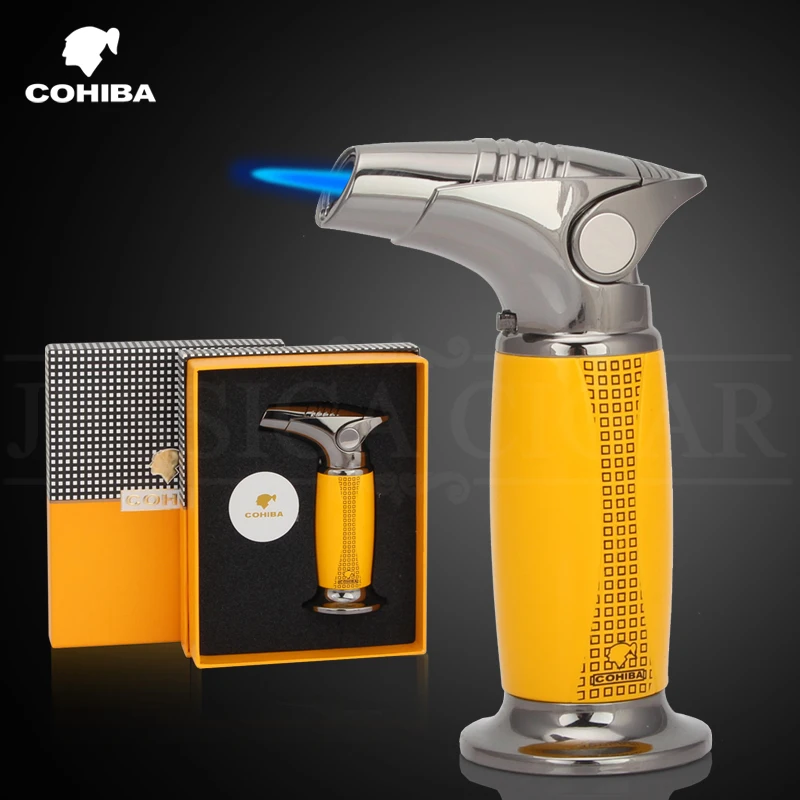 COHIBA Luxury Table Torch Lighters Windproof Butane Gas Jet Red Flame Fire Cigar Cigarette