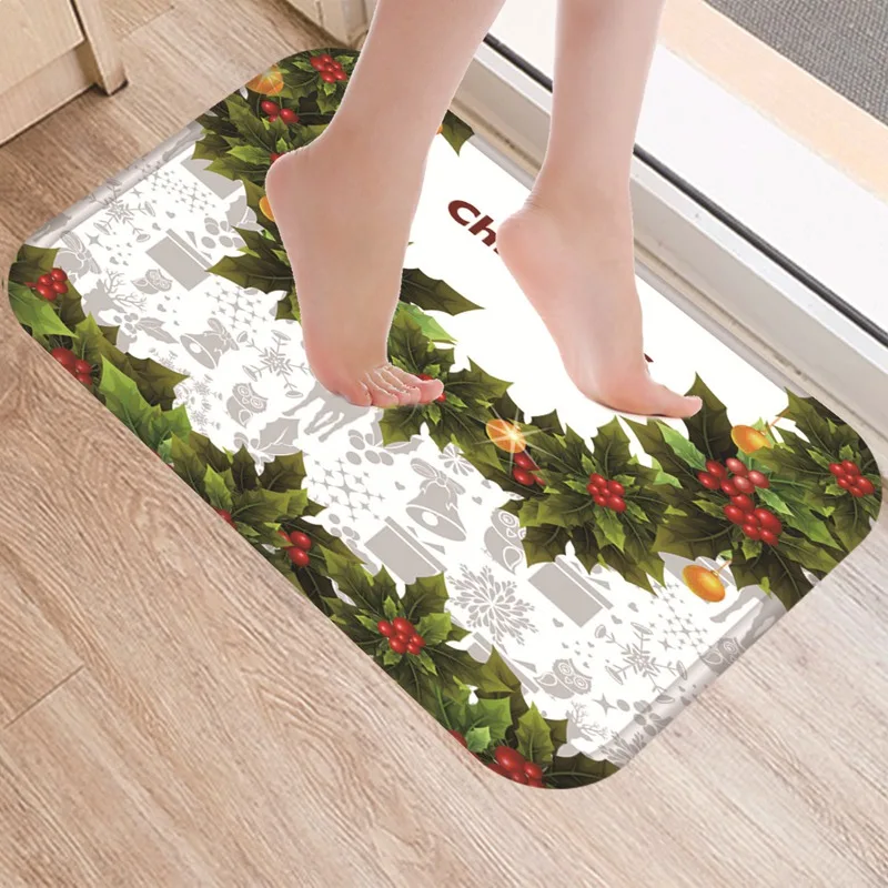 Higt Quality Christmas HD Printed Non-Slip Bath Mat Absorbent Waterproof Home Decor Doormat