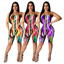 M7178 Painted Lady Bodysuit Sexy Strapless Wrapped Chest Slim Jumpsuit Nightclub 3 Colors Summer M7178 Painted Lady Bodysuit Sexy Strapless Wrapped Chest Slim Jumpsuit Nightclub 3 Colors Summer