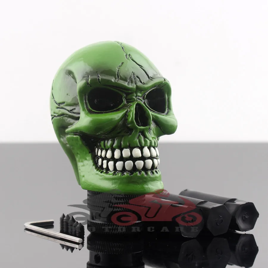 Зеленый Универсальный резные Wicked Skull руководство Рычаги передач для автомобиля переключения рычага Обложка для автомобилей Грузовик Джип и т. д. Персонализация