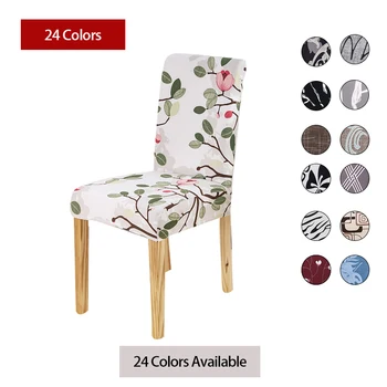 Fundas para sillas elásticas con estampado Floral, antisuciedad, elásticas, para comedor