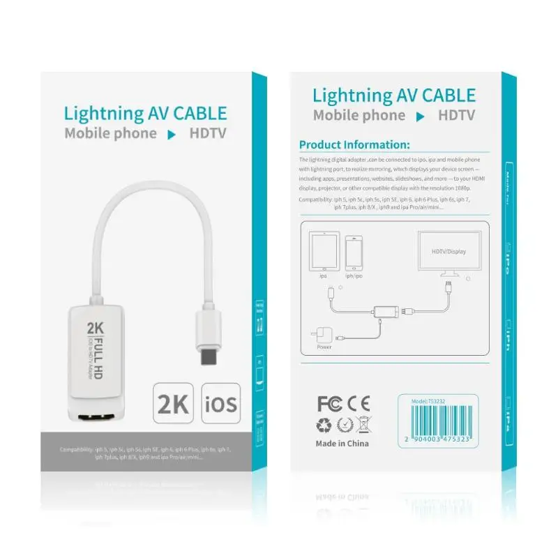8Pin к HDMI цифровой аудио-видео конвертер 2 K HD 1080 P HDMI кабель совместим с iphone мобильного phonesadapter провод шнур для IOS8.0