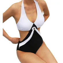 Женский купальник купальник женский maillot de Femme цельный купальный костюм бассейн пуш-ап Лоскутная пляжная одежда Apr19Y