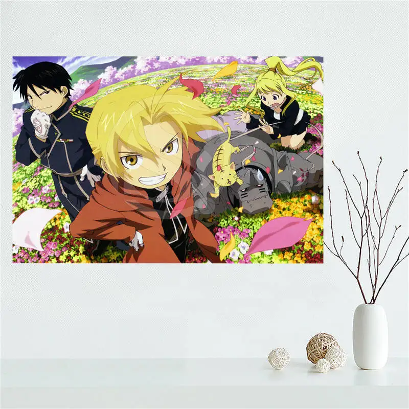 

E#627L58 Custom full metal Alchemist Anime Canvas Painting Wall Silk Poster cloth print DIY Fabric Poster free shipping Y44
