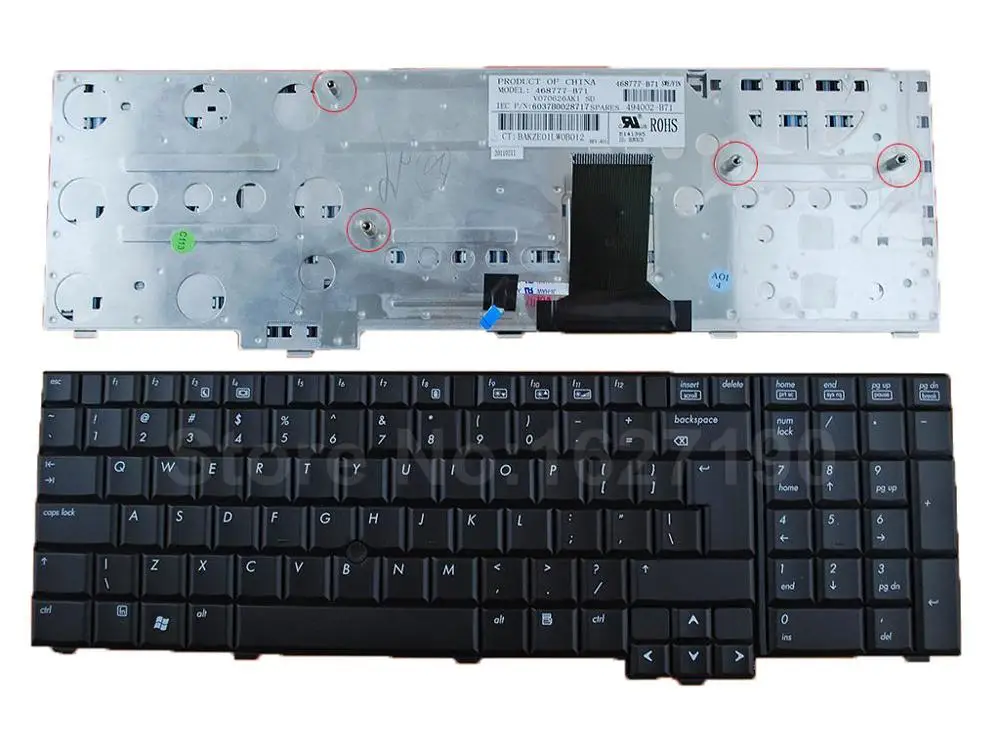 US Keyboard For HP 8730W BLACK With Point stick Big Enter New Laptop