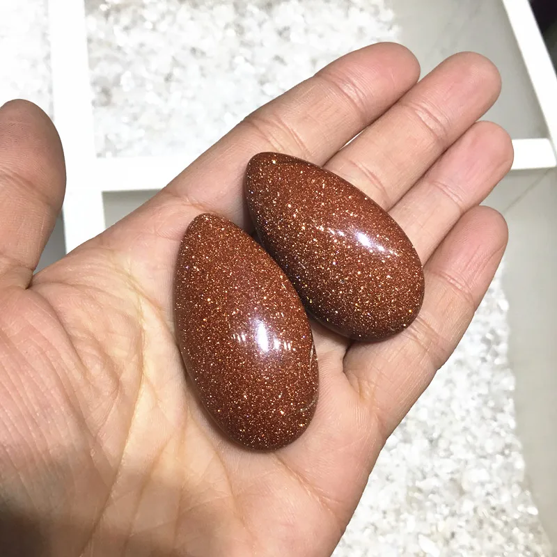 2 шт красный золотой песок полированный камень капли воды форма камня