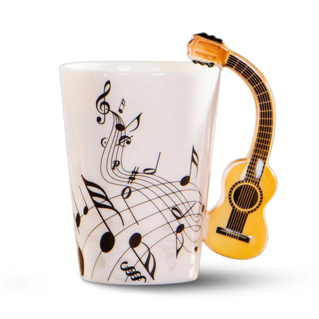 HOT Creative novelty guitar handle ceramic cup free