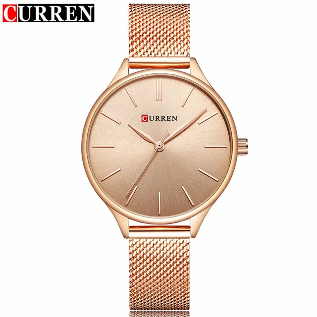 rose rose Женские модные повседневные кварцевые часы Curren брендовые роскошные золотые сетчатые браслет женские наручные часы женские часы Reloj - Цвет: rose rose