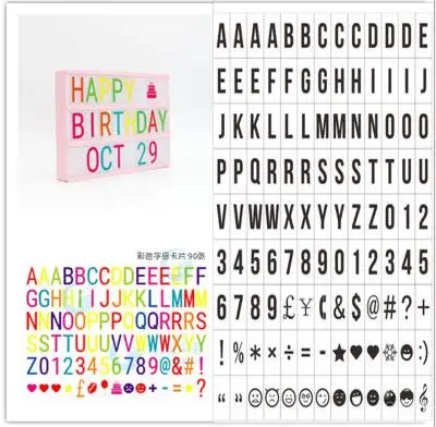 

Hot Sale 2019 Pink A4 Size Letter 207 PCS Letter Cards Warm White Decoration Atmosphere Wall Night Lamp Children Holiday Gift