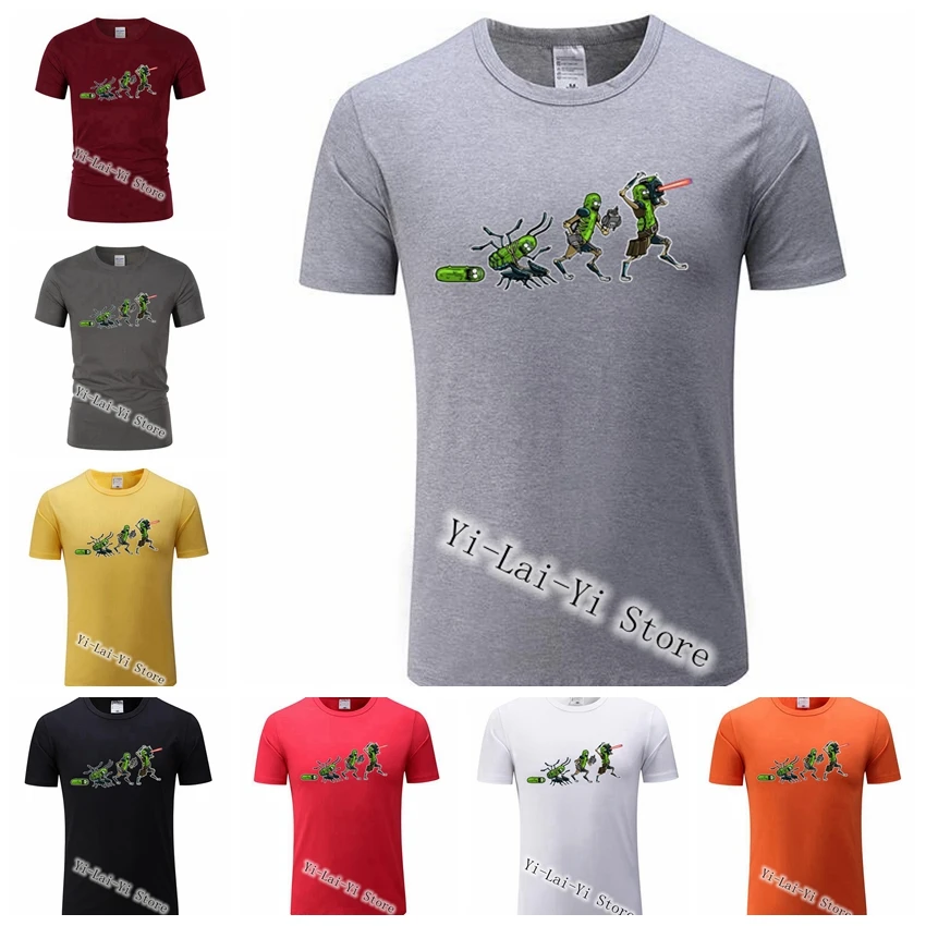 

Hot Games Comic cartoon Ricka And Morty Men's tshirt rick morty Tees Summer Men Funny Evolution Pickle Game T shirt hombre