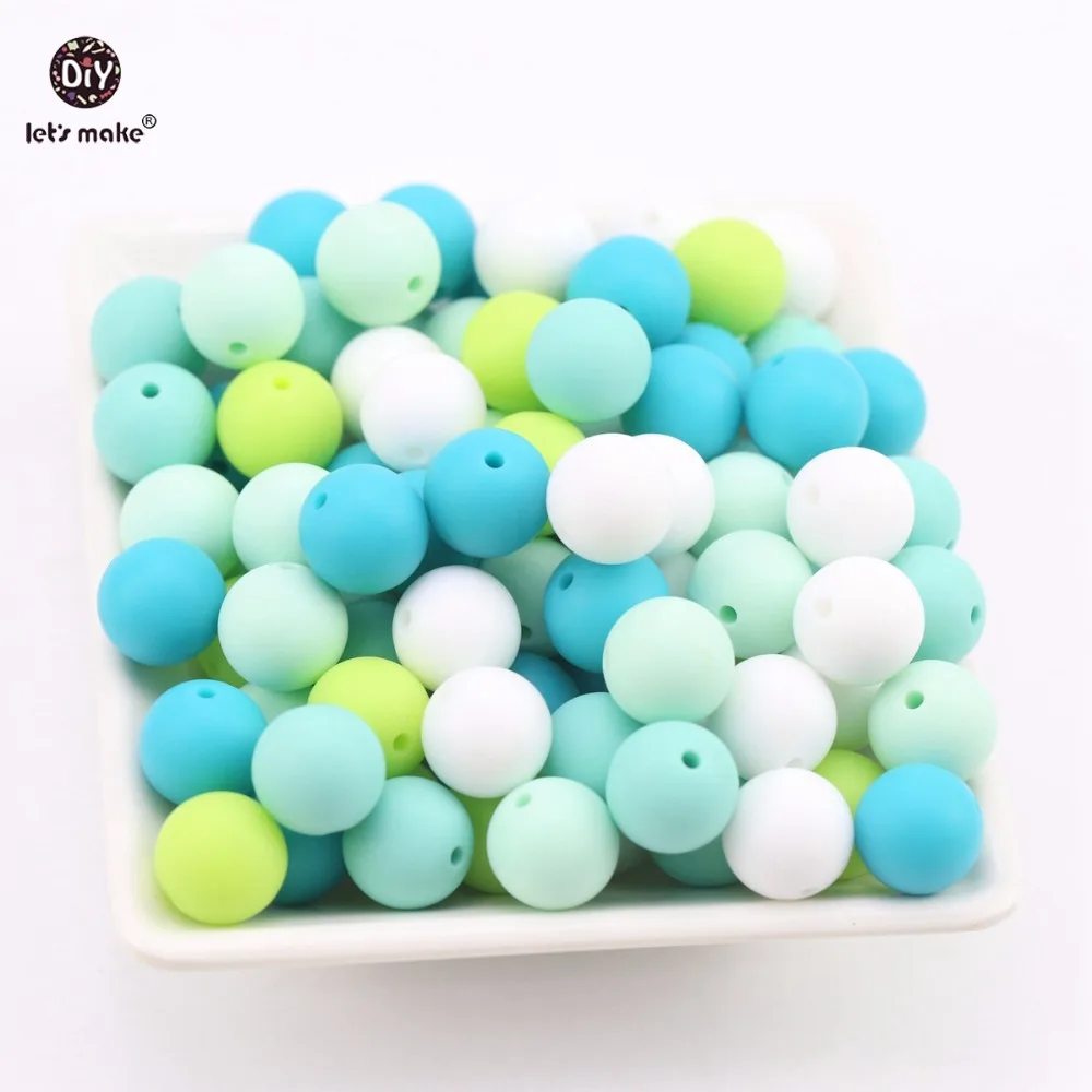 

Let's Make Silicone Beads Green Series Bead 100pc Can Chew Teething Accessories DIY Nursing Necklace Bracelet Baby Teether Beads