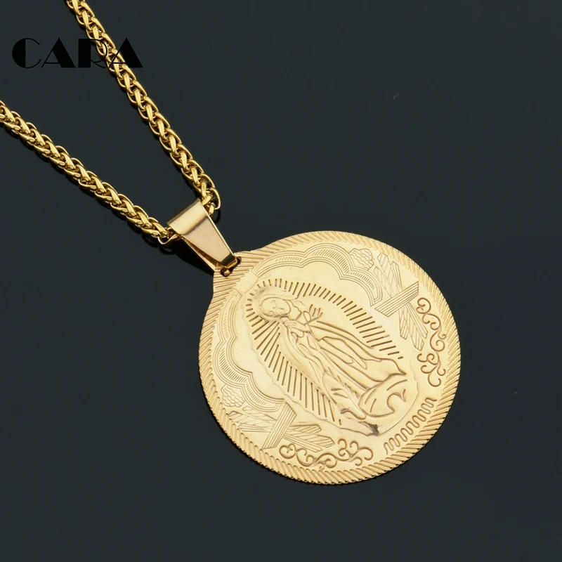 mama mary gold pendant