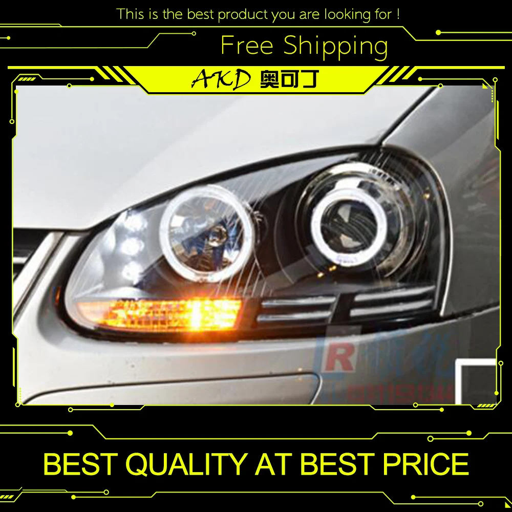 

AKD Car Styling for VW Jetta Headlights 2006-2010 Jetta Mk5 LED Headlight LED DRL Bi Xenon Lens High Low Beam Parking