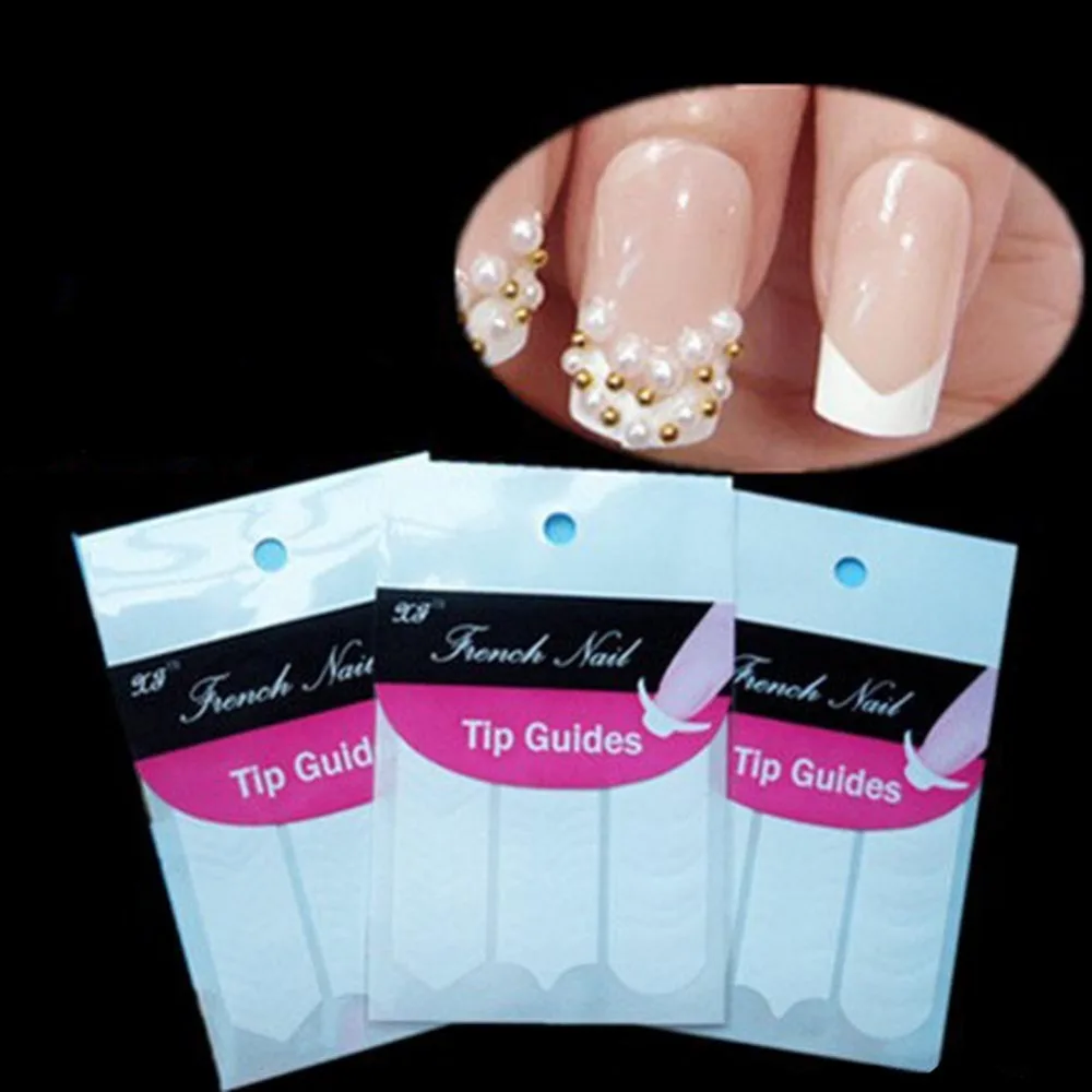 

3pcs/lot New Trendy Makeup Tools Art Tips Form Fringe 3 Styles Nail Sticker 3pcs/pack Lady French Manicure Smile Nail Decals