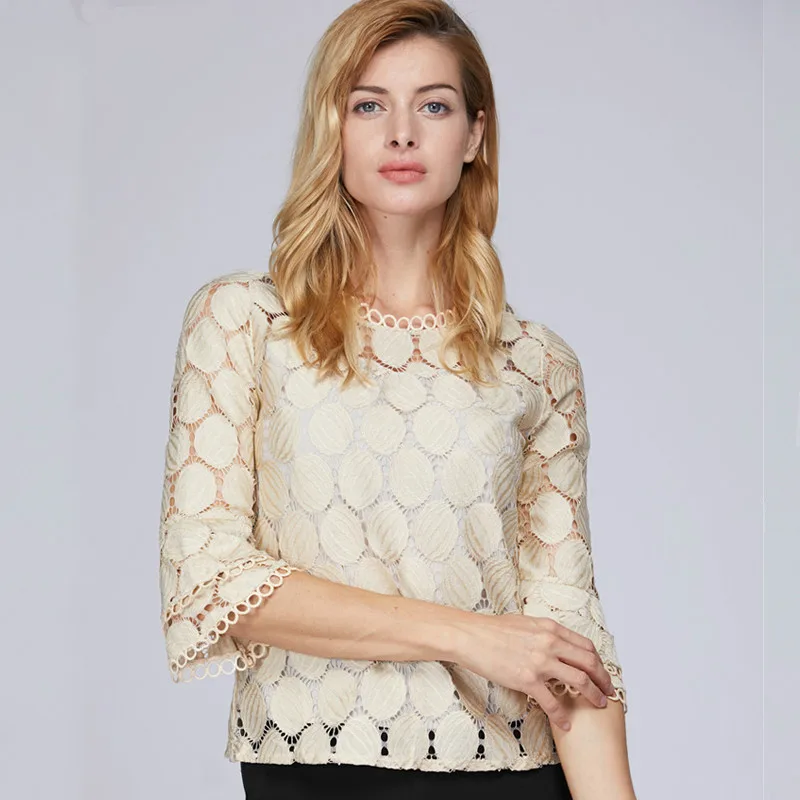 2018 new summer plus size lace flare sleeve women chiffon