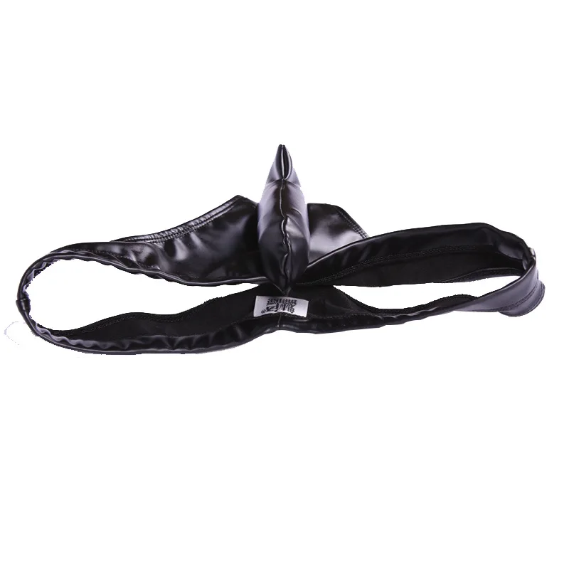 MS Sexy Men PU Faux Leather U Convex Briefs Lingerie G-string Gay Latex Micro Mini Short Bikini Penis Pouch Gay Wear Fetish