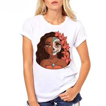 

cartoon moana Ocean Romance T Shirt women'summer fashion tops High Quality female t shirt casual Short Sleeve tee for girls