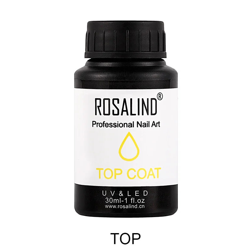 ROSALIND Гель-лак для ногтей основа для маникюра верхнее покрытие долговечный защитный Гель-лак УФ светодиодный светильник для дизайна ногтей замочить ногти гель лак - Цвет: RE05TOP