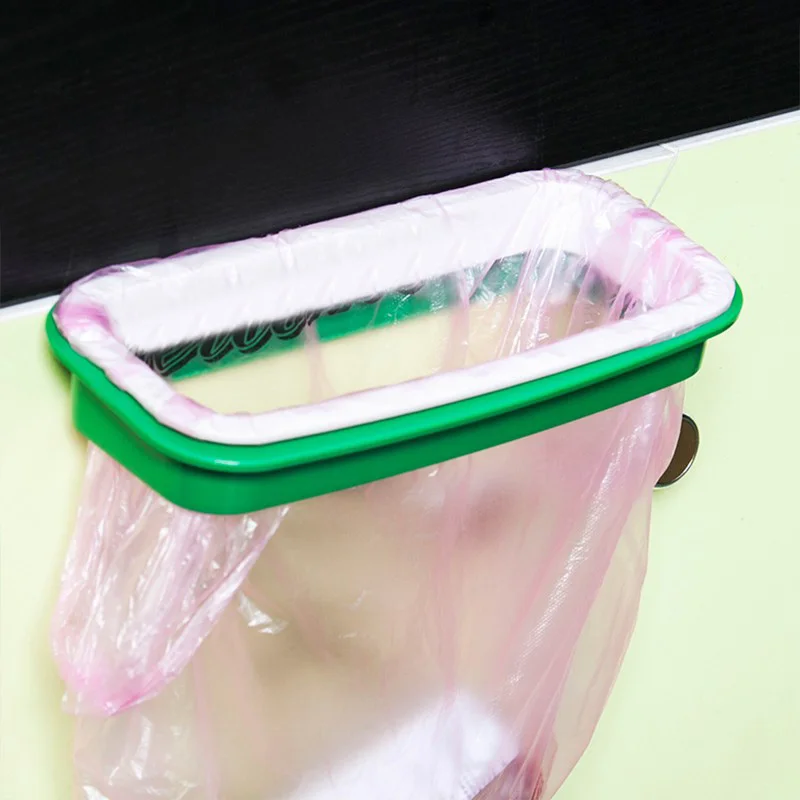 

22*12.5cm PP Practical Portable Door Garbage Trash Bag Box Can Rack Plastic Hanging Holder Kitchen Tool TB Sale