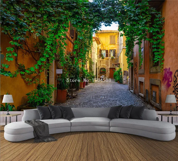 Пользовательские фото обои 3D город улица город пейзаж фрески гостиная спальня кафе фон обои современный домашний декор 3 D