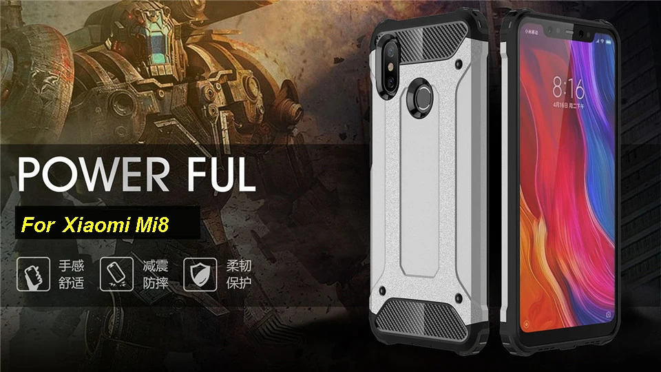 MLLSE Strong Hybrid Tough Shockproof Armor Phone Back Case For Xiaomi Mi8 SE Mix2S Mi5X 6X Redmi 5A Note 5A Rugged Impact Cover (2)
