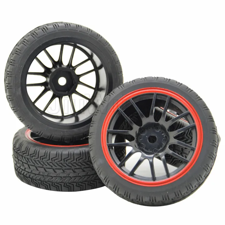4x Black RC 110 Off Road Remote Control Buggy 2x Front 2x Rear Rubber