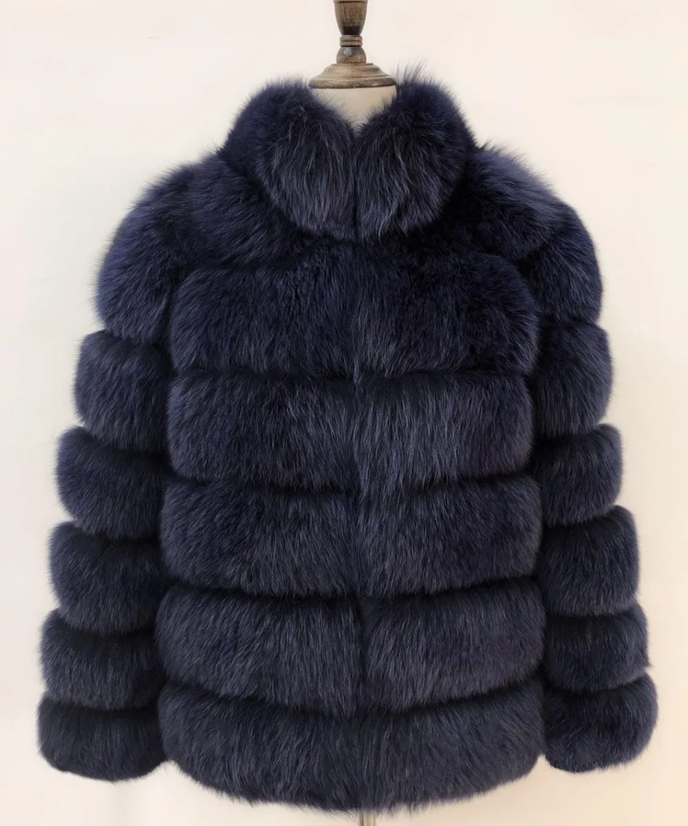 Grey Arrivée red Hiver Femmes Qualité Véritable Nouvelle dark Fourrure Manteau Brown Haute 2018 Renard Montant Outfit grey Épais Veste Camel De Col A5qHxWR